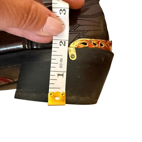 Durango Black Cherry Western Cowboy Boots TR655 Mens Size 8.5D Gold Toe Burgundy - Picture 7 of 11